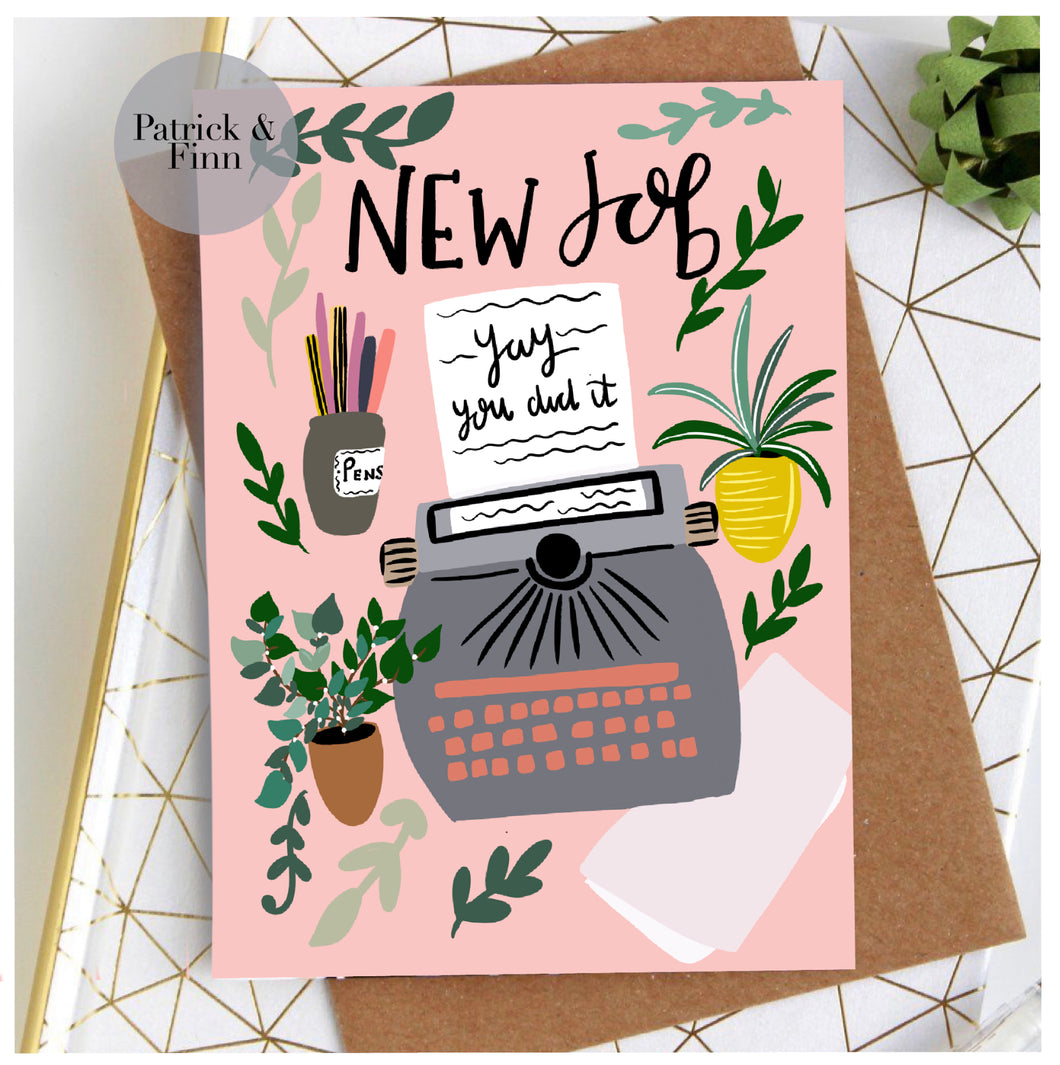 New job greeting card.