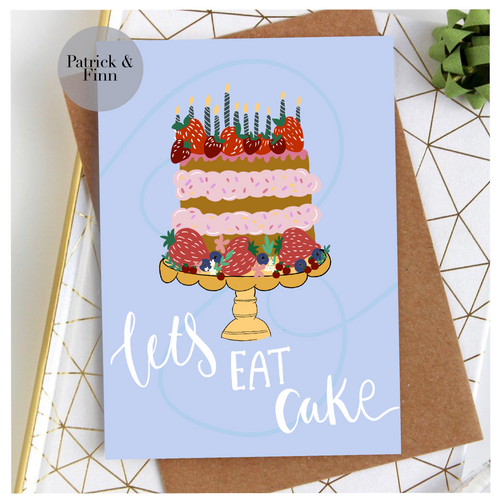 Let’s eat cake birthday card.