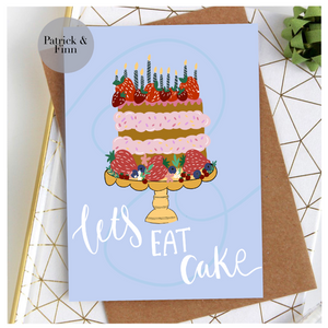 Let’s eat cake birthday card.