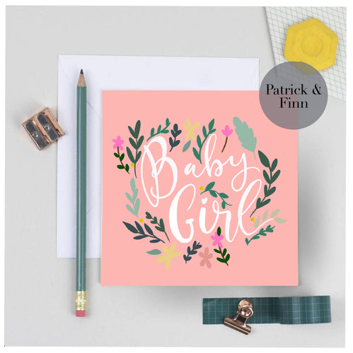 Baby girl greeting card.