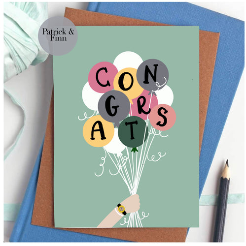 Congratulations balloons greeting card.