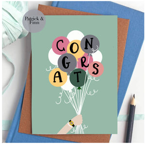 Congratulations balloons greeting card.