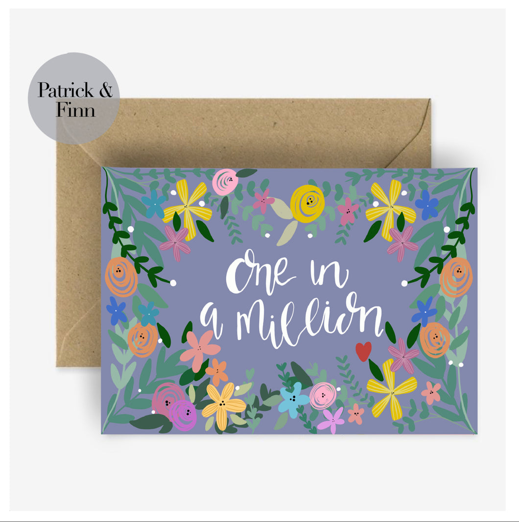 one in a million greeting card.