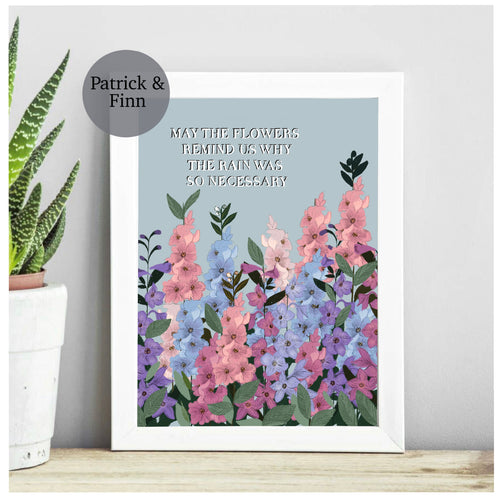 Floral quote print.